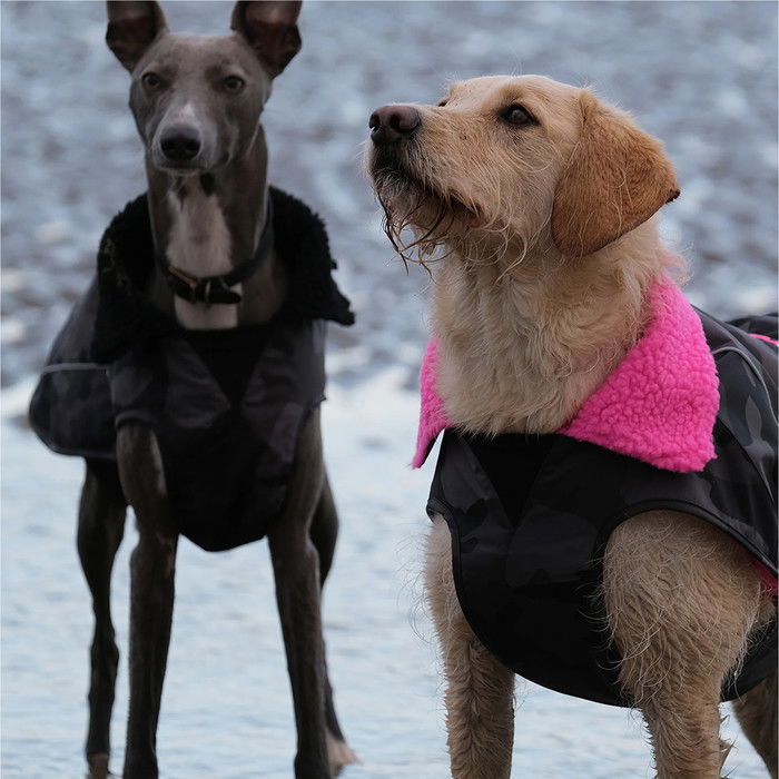 2024 Dryrobe Dog Coat V3 DRV3 - Black Camo / Pink